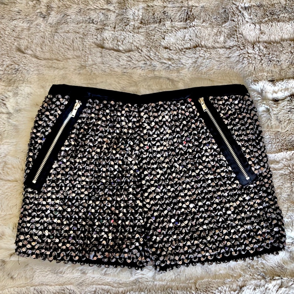 Sequined Stretch Shorts. 2000. Y2K. New!